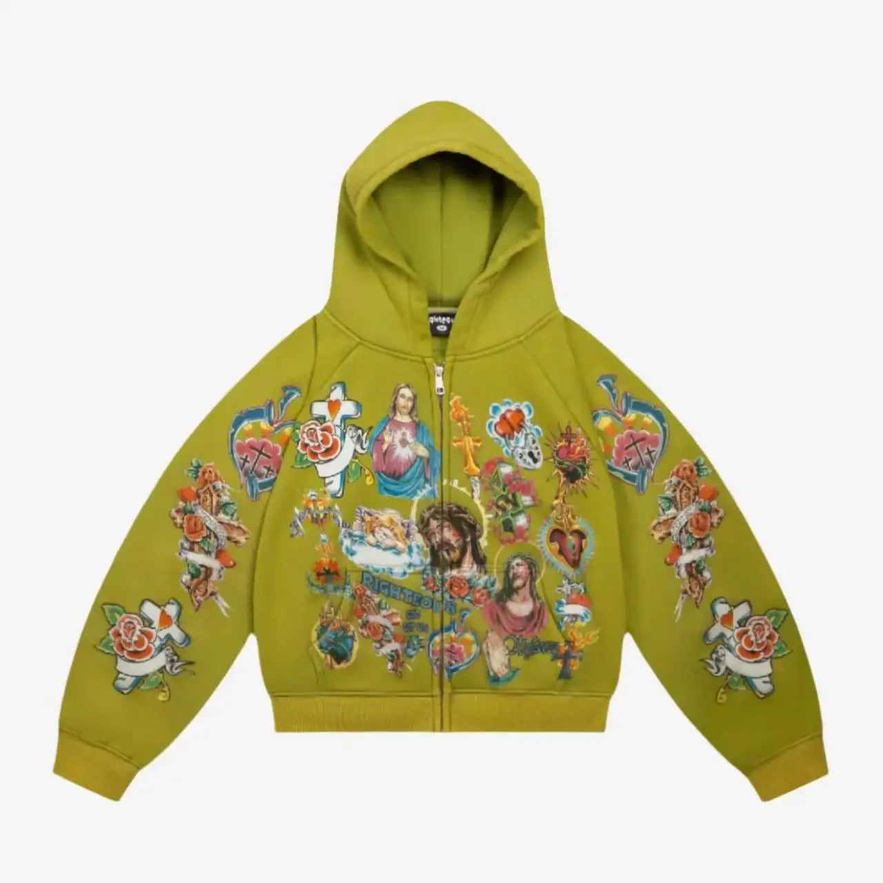Y2k Hip Hop Retro Pattern Print Zip Up Hoodies Men Clothing Streetwear Harajuku Oversized Jacket Gothic Casual Sweatshirt Hoodie