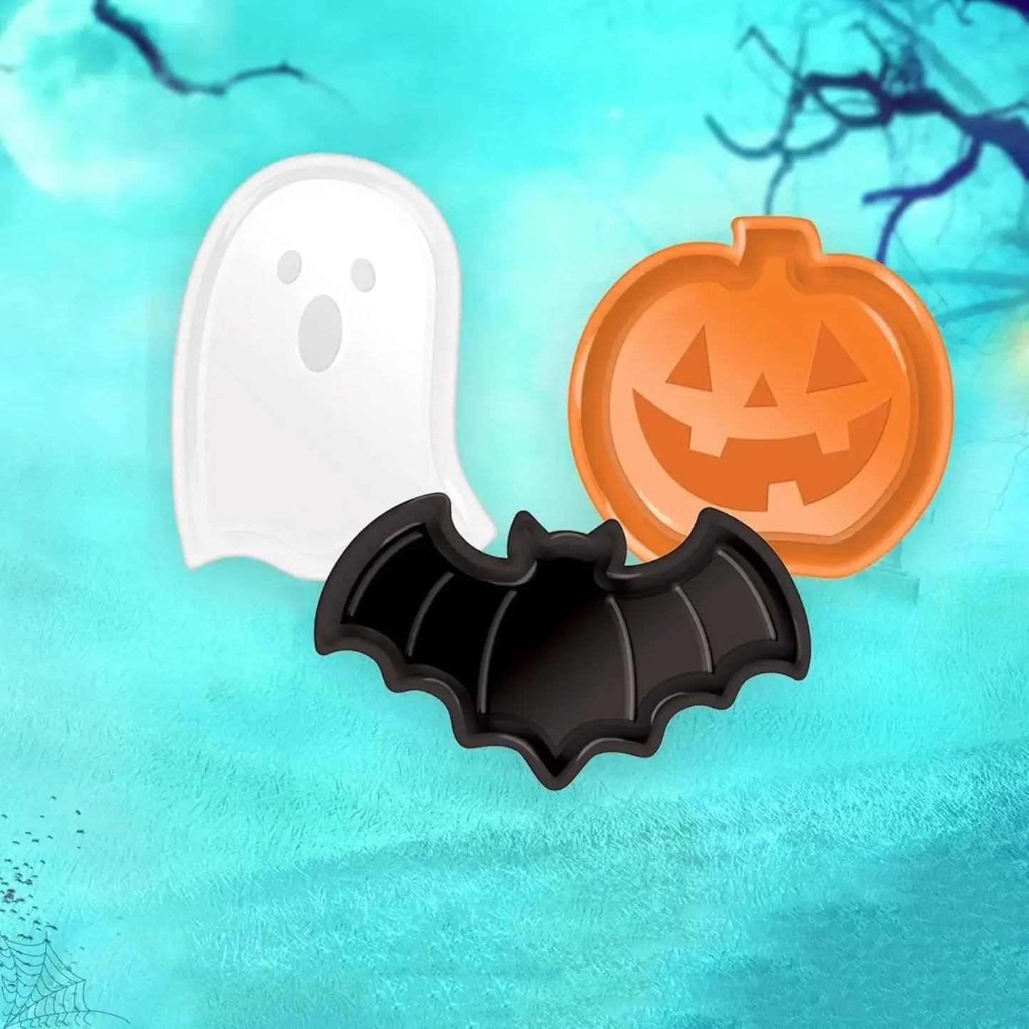 Halloween Snack Tray Candy Plate Pumpkin Ghost Bat Fruit Bowl Decorative Serving Dish Party Supplies Table Decoration Plate