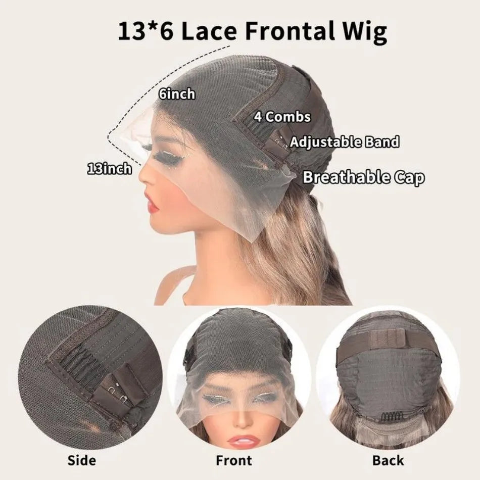 Highlight P1B30 Body Wave Human Hair Wigs 100%Human Hair Quality 13X6 Hd Lace Frontal Wigs 250 Density Brazilian Lace Front Wigs