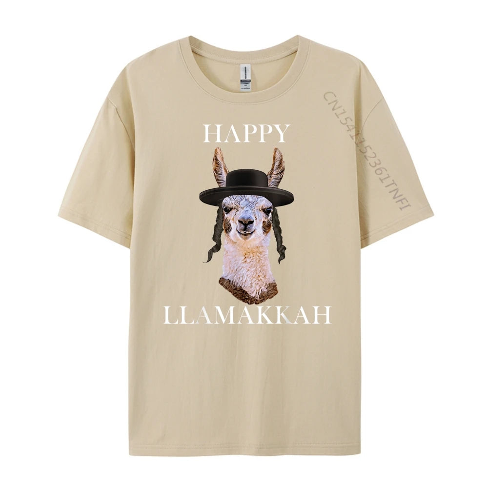 Happy Llamakkah Brand T Shirt Graphic T-Shirt Group 3XL Men Clothing Luxury T-Shirt Cotton Comfort Designer Clothes Hip Hop