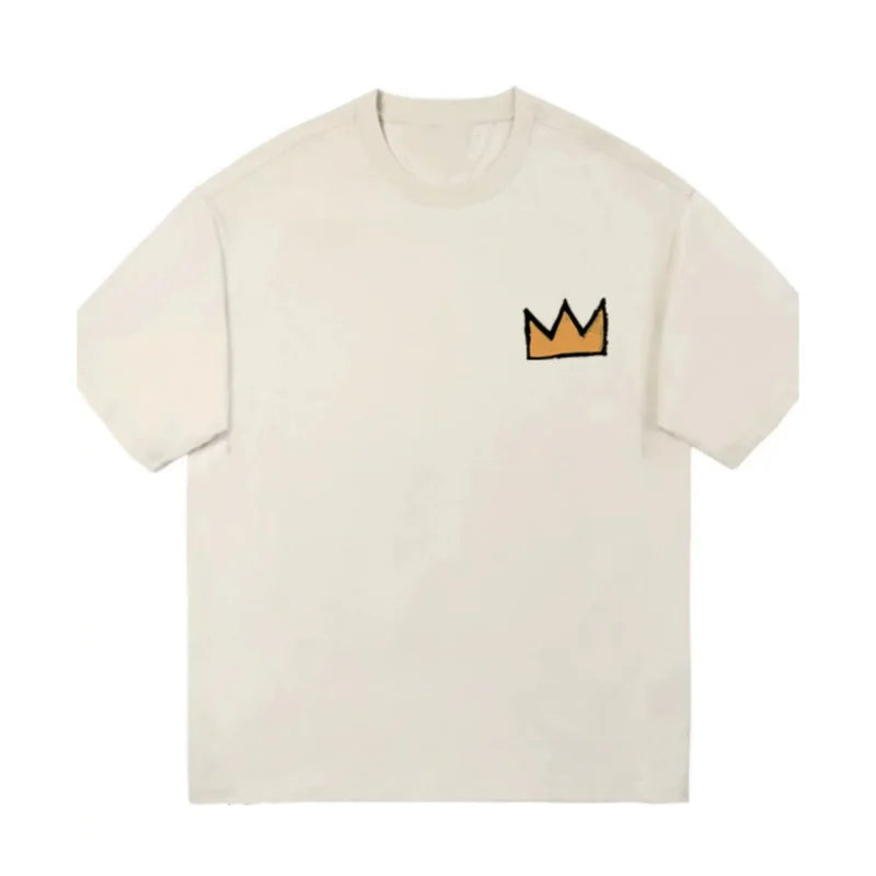 Fashion Trend Brand Oversize Dinosaur Graffiti Round Neck Short Sleeve T-shirt 2024 Summer Hip Hop Men's And Women's New Tops