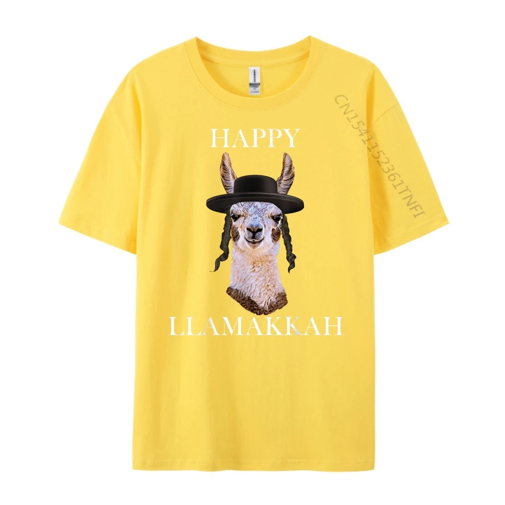 Happy Llamakkah Brand T Shirt Graphic T-Shirt Group 3XL Men Clothing Luxury T-Shirt Cotton Comfort Designer Clothes Hip Hop