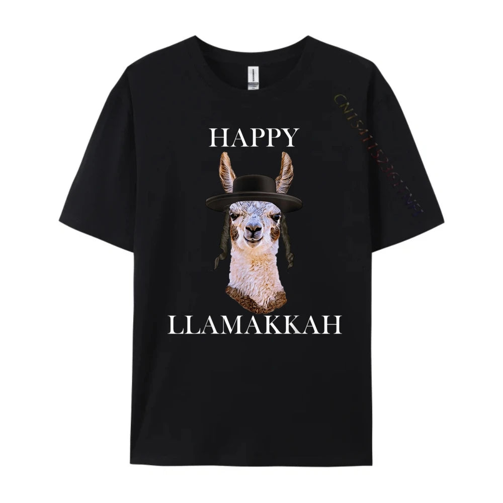 Happy Llamakkah Brand T Shirt Graphic T-Shirt Group 3XL Men Clothing Luxury T-Shirt Cotton Comfort Designer Clothes Hip Hop