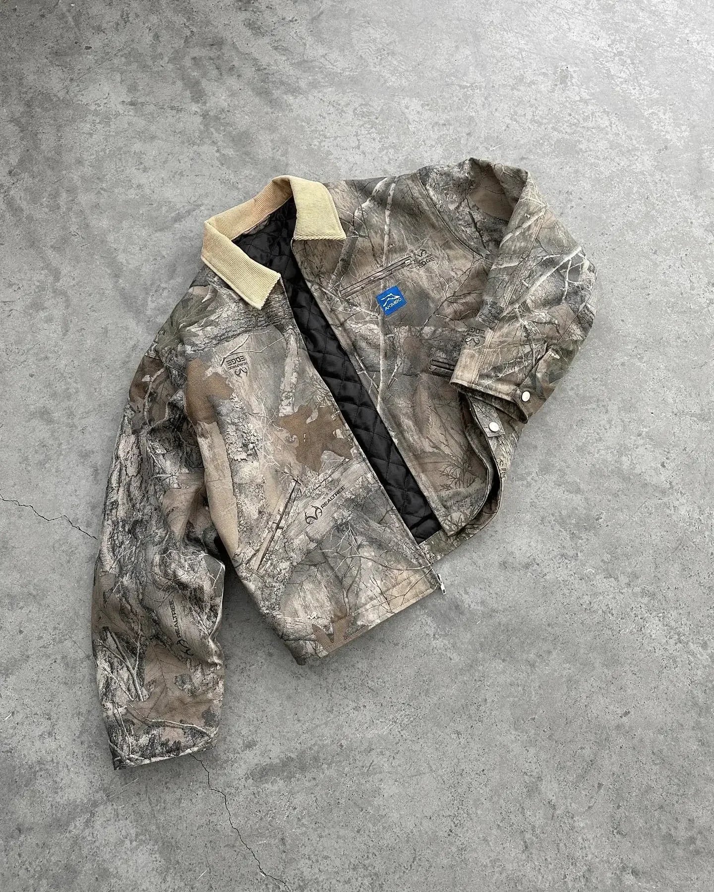 New Harajuku Hip-hop Gothic Akimbo Fashion Camouflage Leaf Loose Coats Jacket Mens Y2K Retro Couple Casual American Streetwear