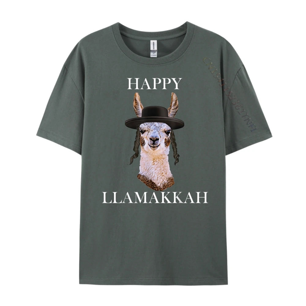 Happy Llamakkah Brand T Shirt Graphic T-Shirt Group 3XL Men Clothing Luxury T-Shirt Cotton Comfort Designer Clothes Hip Hop
