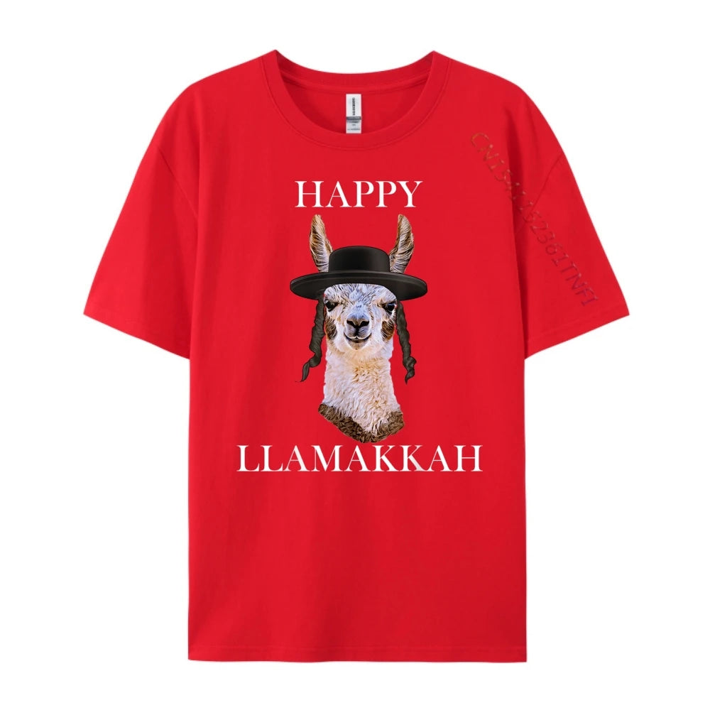 Happy Llamakkah Brand T Shirt Graphic T-Shirt Group 3XL Men Clothing Luxury T-Shirt Cotton Comfort Designer Clothes Hip Hop