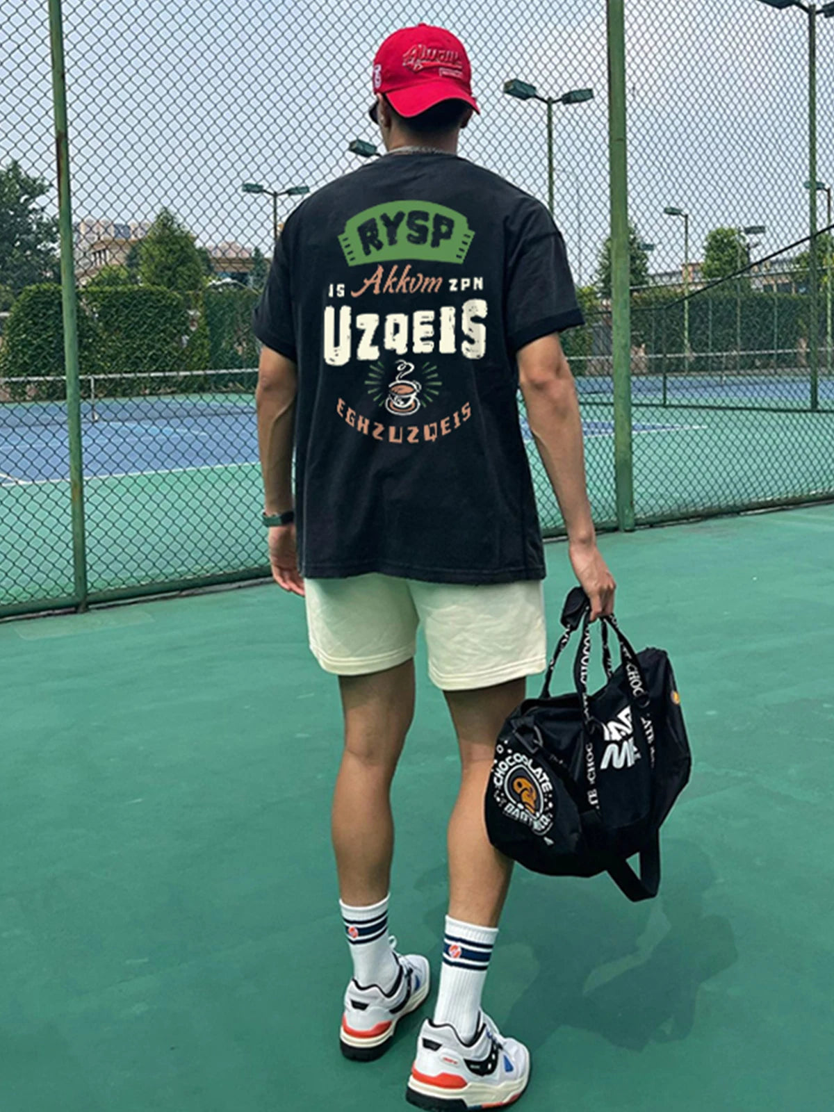 Pure Cotton Casual Short-sleeved T-shirt Men European and American Hip-hop Printing American Men's Retro Street Top Trendy Brand