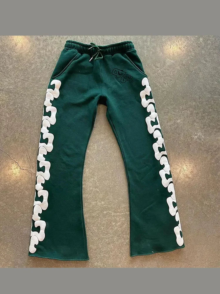 Harajuku casual loose wide leg pants jogging hip hop 2024 straight pants sweatpants Y2k street print bell pants for men