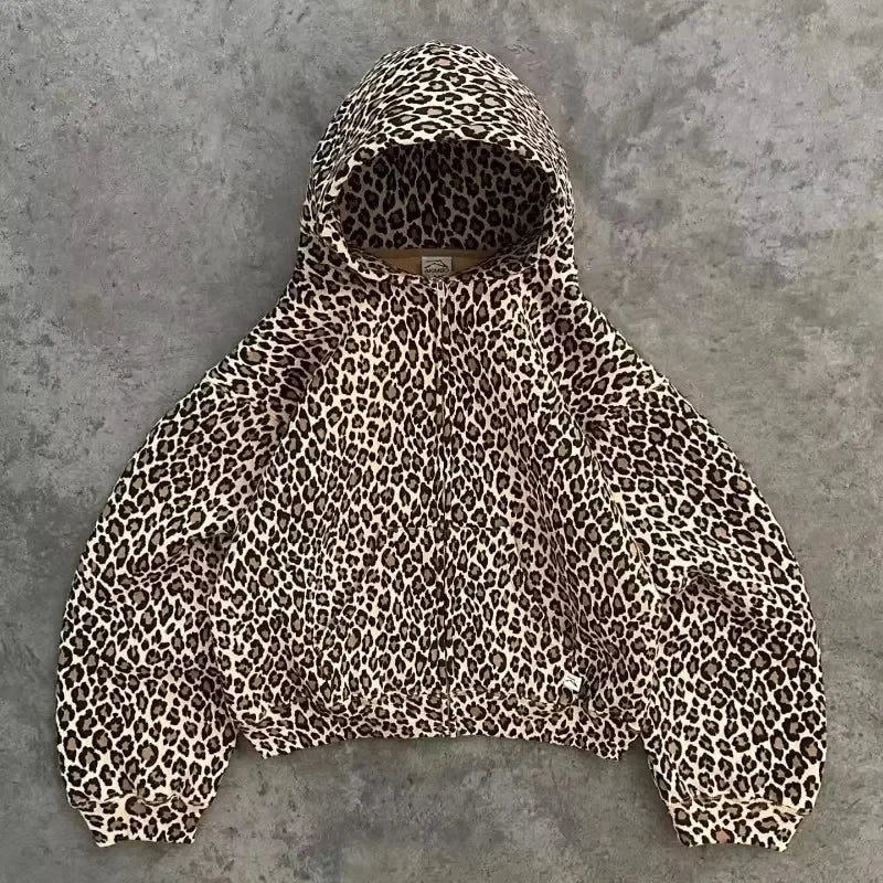 New Harajuku Hip-hop Gothic Akimbo Fashion Camouflage Leaf Loose Coats Jacket Mens Y2K Retro Couple Casual American Streetwear