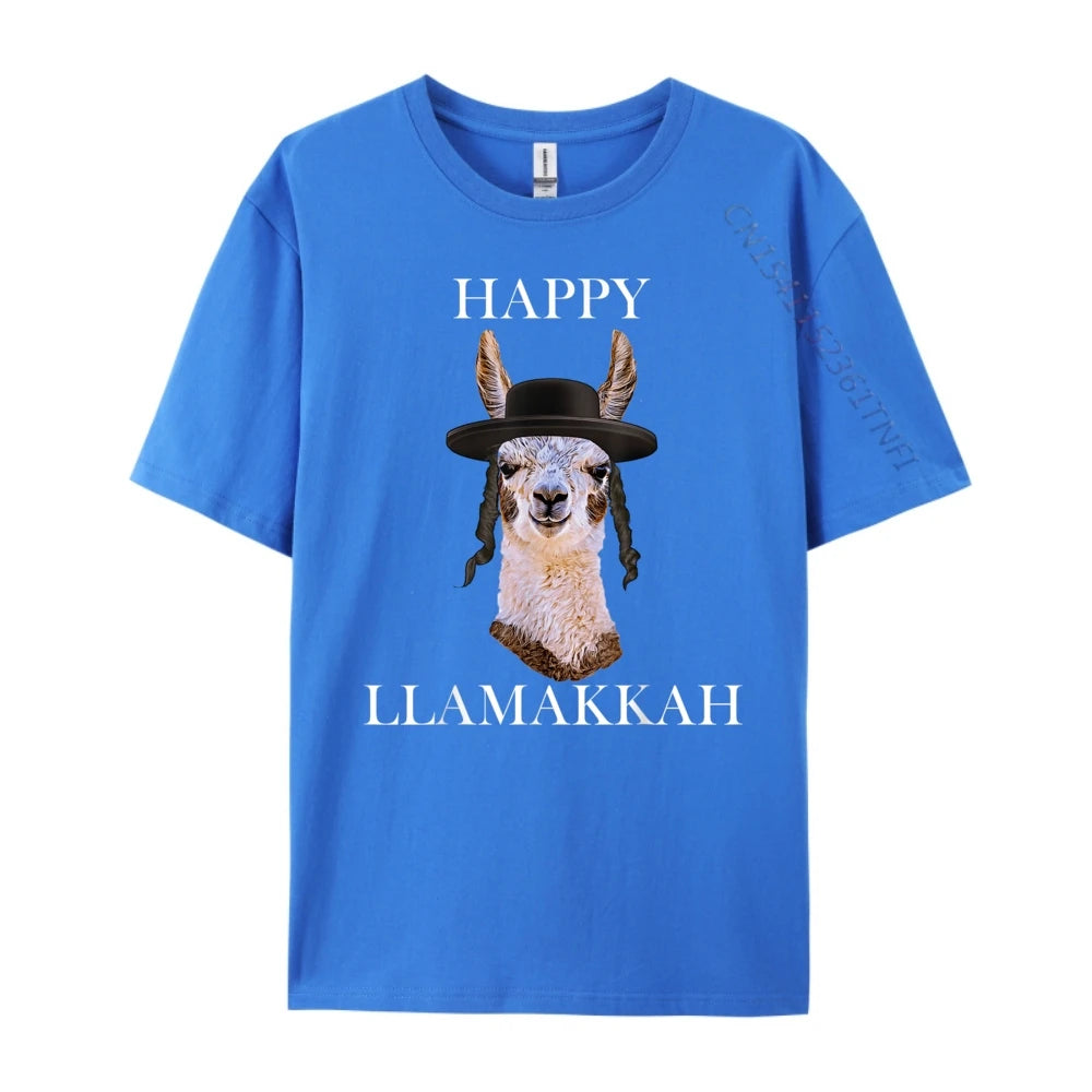 Happy Llamakkah Brand T Shirt Graphic T-Shirt Group 3XL Men Clothing Luxury T-Shirt Cotton Comfort Designer Clothes Hip Hop