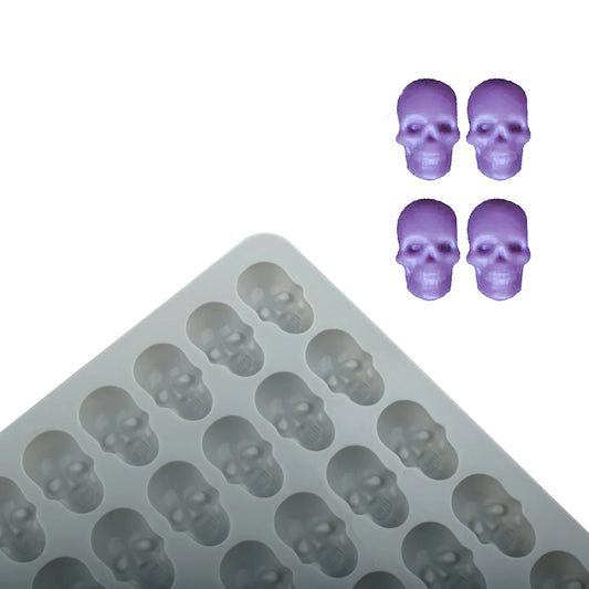 40-Cell Halloween Candy Making Mold Halloween Chocolate Mold Silicone Skull Mould Halloween Skull Ice Tray Kitchen Bakeware