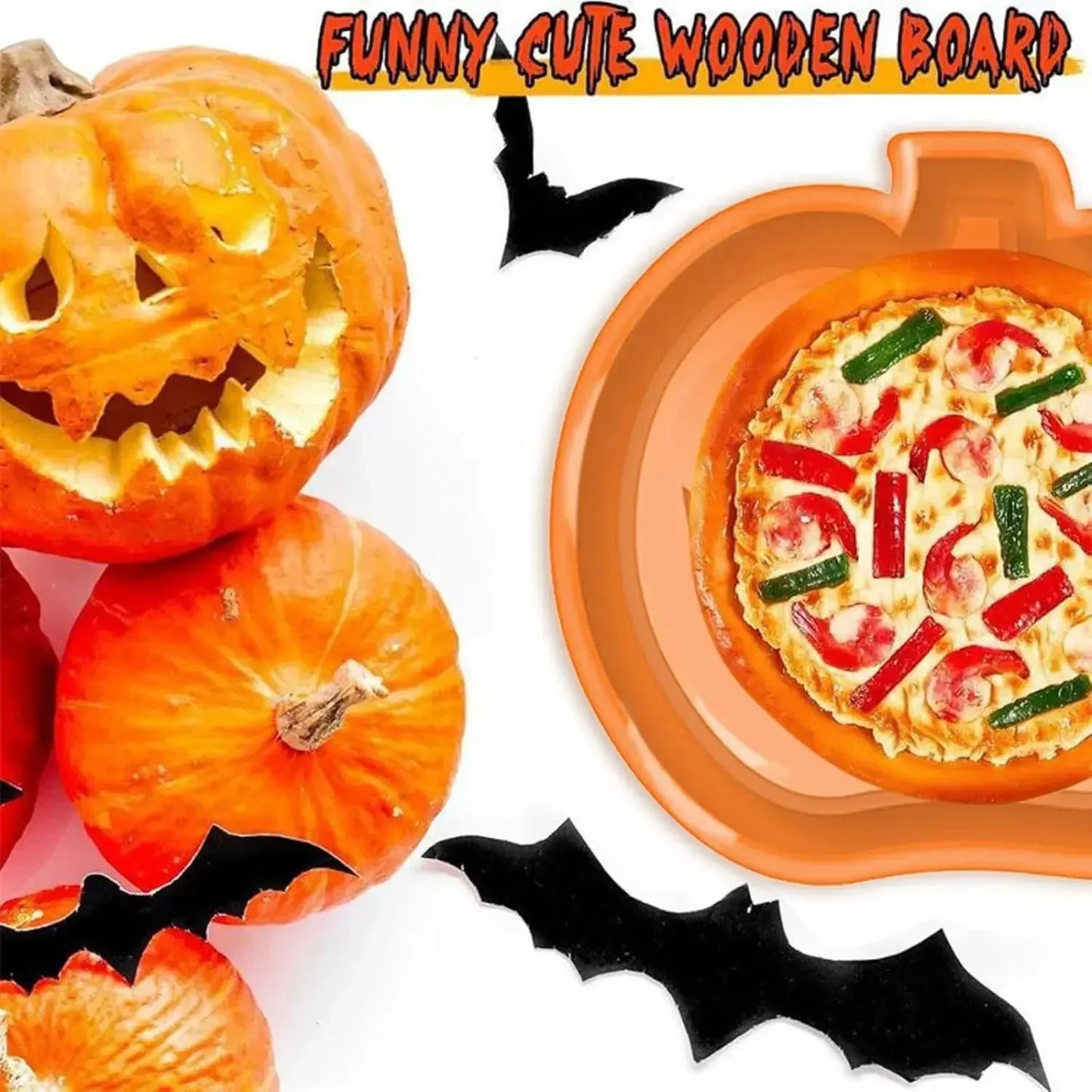 Halloween Snack Tray Candy Plate Pumpkin Ghost Bat Fruit Bowl Decorative Serving Dish Party Supplies Table Decoration Plate