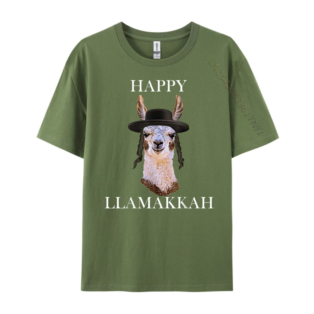 Happy Llamakkah Brand T Shirt Graphic T-Shirt Group 3XL Men Clothing Luxury T-Shirt Cotton Comfort Designer Clothes Hip Hop