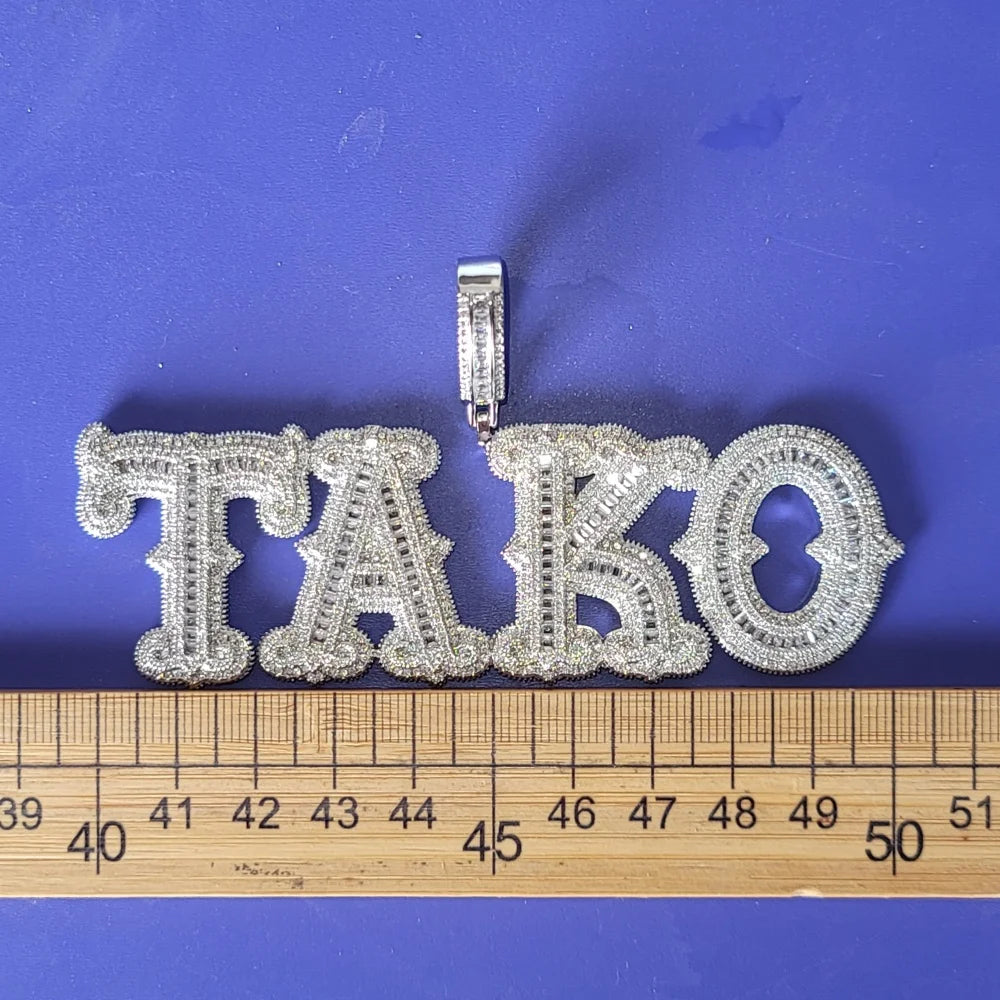 Custom Icy Name Necklace Personalized Letter&Numbers Pendant With Cuban Chain Hip Hop Rapper Jewelry Accessories For Women Men