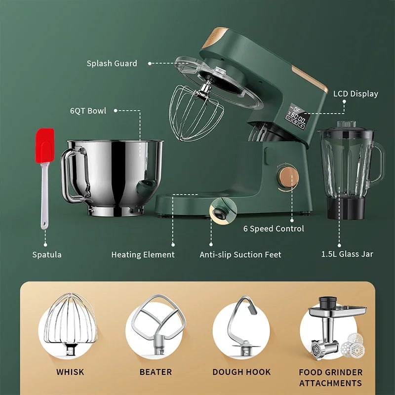 Factory customization home kitchen electric cake aid 6.5L 7L 8L 10L SUS304 bowl stand food mixer machines