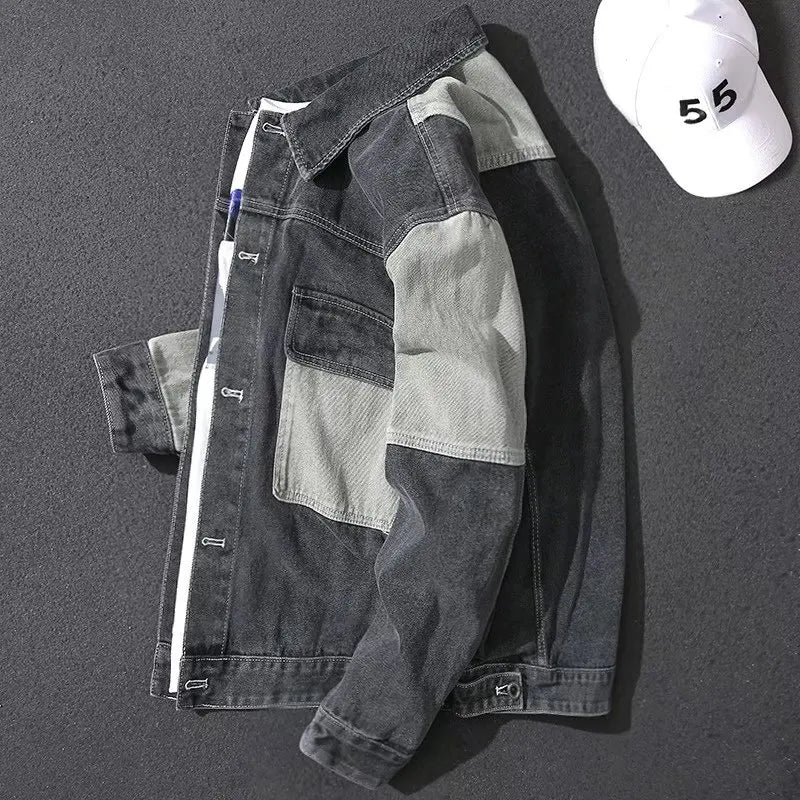 2024 Men's Casual Oversize Denim Jacket Korean Streetwear Men Jeans Jacket Coats Casual Windbreaker Overalls Coat Outwear S-4XL