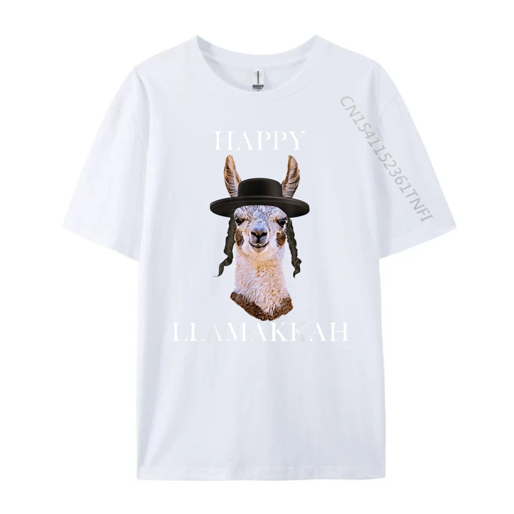 Happy Llamakkah Brand T Shirt Graphic T-Shirt Group 3XL Men Clothing Luxury T-Shirt Cotton Comfort Designer Clothes Hip Hop