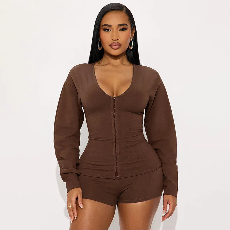 Sexy Blouse Top Classy 2 Piece Pant Set Party Outfits Women Shorts 2025 Fall Winter Clothes Elegant Two Piece Pant Sets