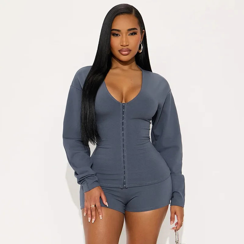 Sexy Blouse Top Classy 2 Piece Pant Set Party Outfits Women Shorts 2025 Fall Winter Clothes Elegant Two Piece Pant Sets