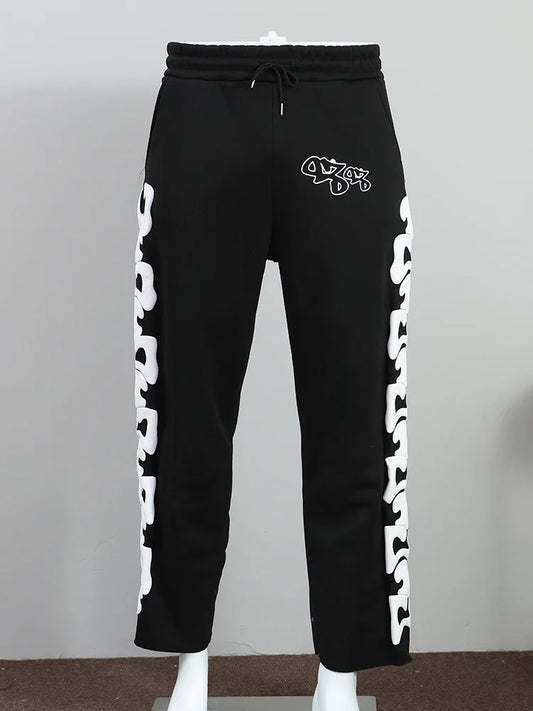 Harajuku casual loose wide leg pants jogging hip hop 2024 straight pants sweatpants Y2k street print bell pants for men