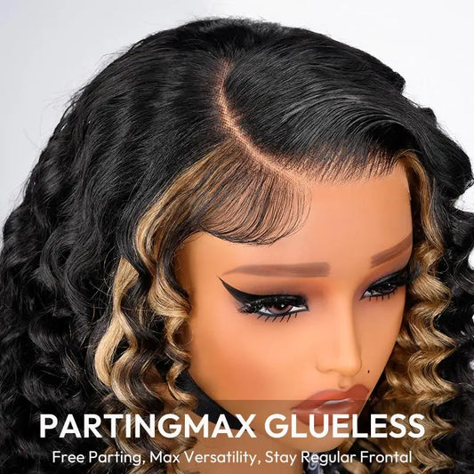 Alipearl Hair Glueless Wig Side Part Highlight Deep Wave Lace Front Wig Human Hair Pre Cut Hairline Balayage 13x4 Wig Human Hair