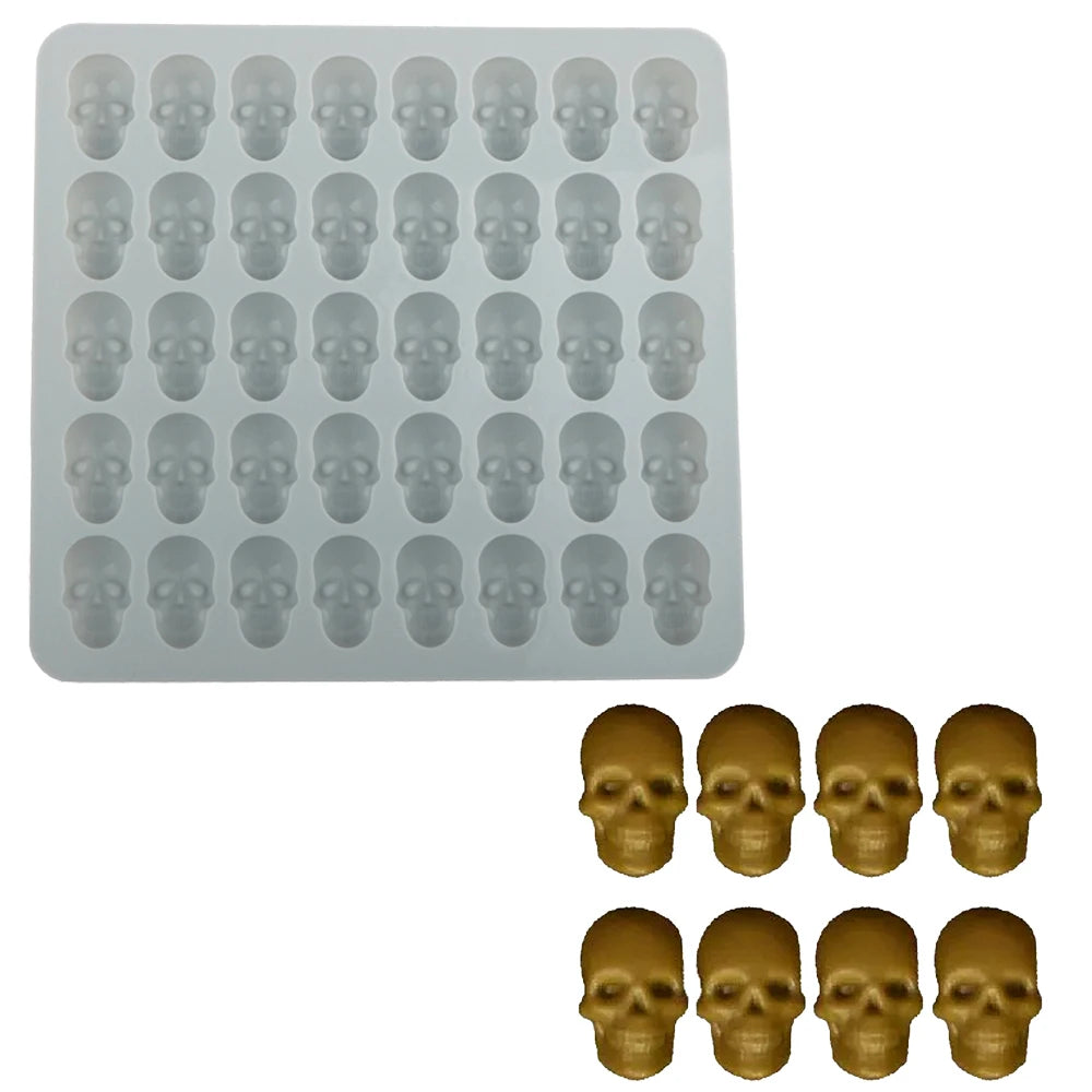40-Cell Halloween Candy Making Mold Halloween Chocolate Mold Silicone Skull Mould Halloween Skull Ice Tray Kitchen Bakeware