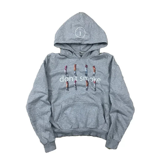Y2K Gray Zip Hoodie Top Rank President Print Sweater Men Women Fashion Vintage Classic Hip Hop Streetwear Clothing Loose Jacket