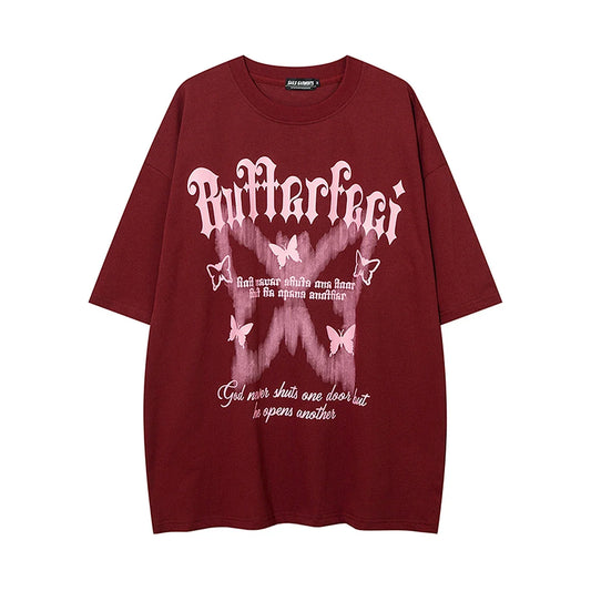 Summer newprint T-shirt Men's T-shirt Fashion brand High street loose design hiphop couple T-shirt 2025 New model Fashionable