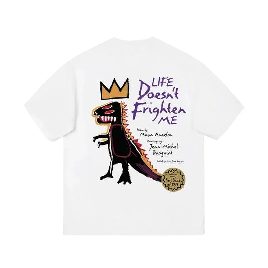 Fashion Trend Brand Oversize Dinosaur Graffiti Round Neck Short Sleeve T-shirt 2024 Summer Hip Hop Men's And Women's New Tops