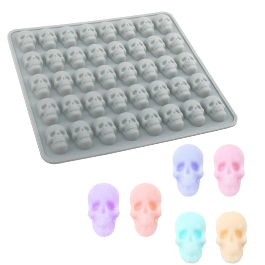 40-Cell Halloween Candy Making Mold Halloween Chocolate Mold Silicone Skull Mould Halloween Skull Ice Tray Kitchen Bakeware