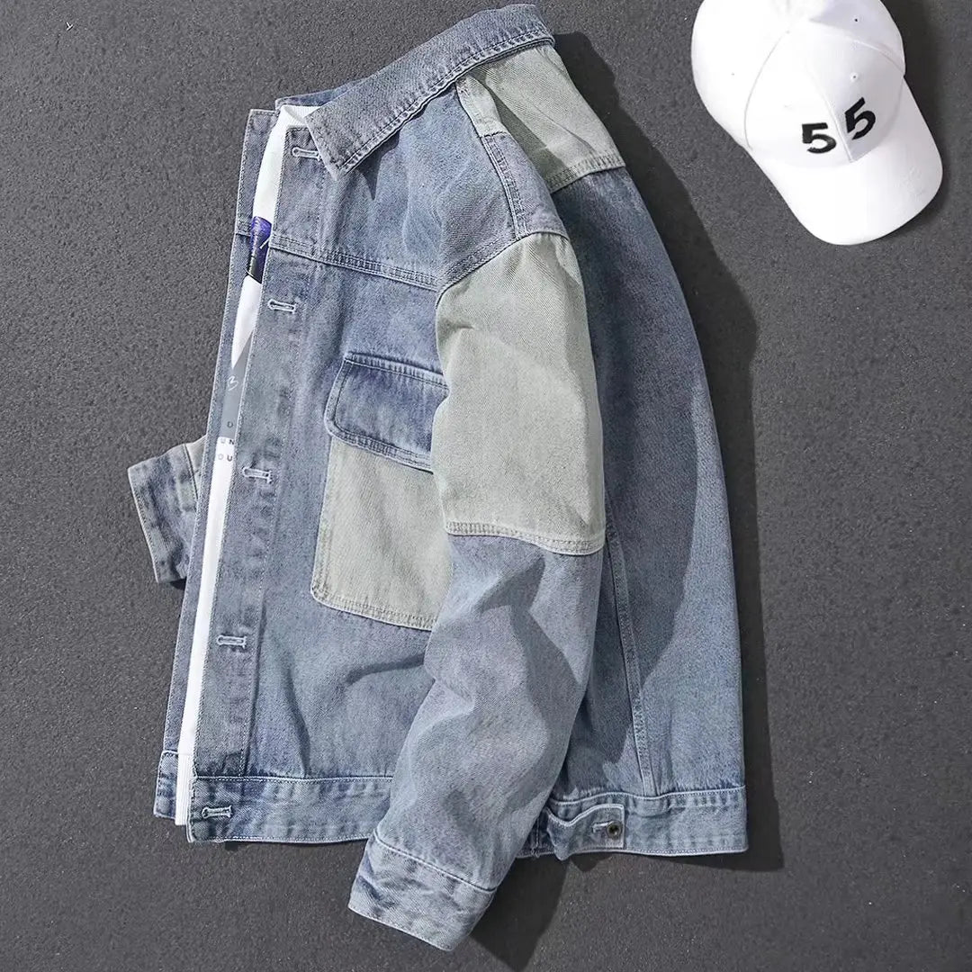 2024 Men's Casual Oversize Denim Jacket Korean Streetwear Men Jeans Jacket Coats Casual Windbreaker Overalls Coat Outwear S-4XL