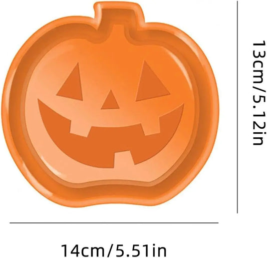Halloween Plastic Serving Trays 1-5PCS Pumpkin Ghost Bat Candy Snack Plates for Party Table Decoration Display Use